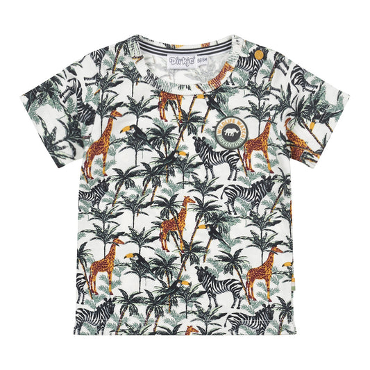 Dirkje T-Shirt mit Zebra und Giraffen Alloverprint-Mokkini Kindermode