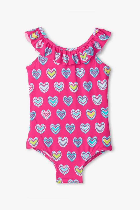 Hatley Badeanzug mit bunten Herzchen-Mokkini Kindermode