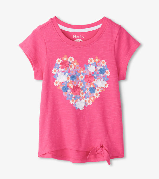 Hatley Mädchen T-Shirt mit Chiffon-Details im Herzmotiv-Mokkini Kindermode