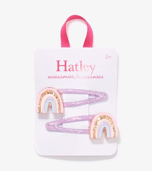 Hatley Regenbogen Haarspangen 2-Pack mit Glitzerelementen-Mokkini Kindermode
