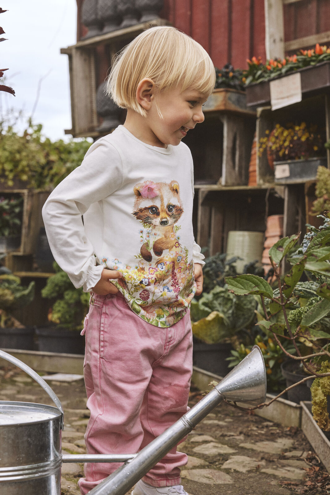 Hust & Claire Ammy T-Shirt Langarm mit Waschbärmotiv-Mokkini Kindermode