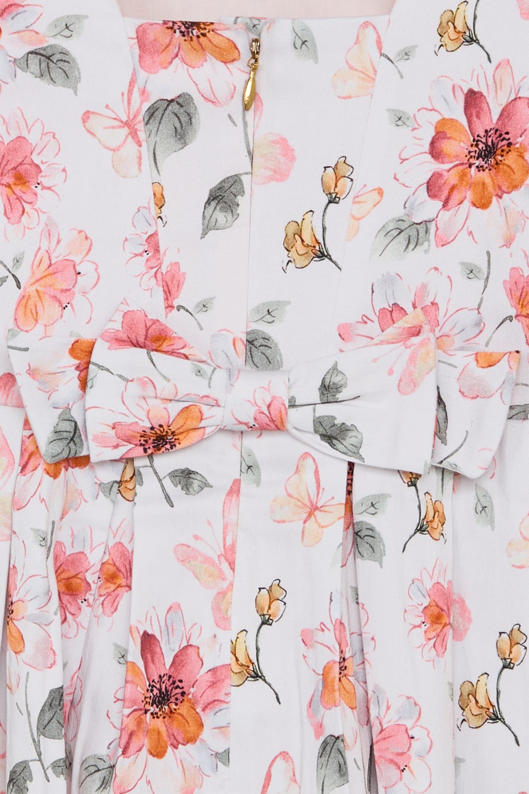 Hust & Claire Kleid mit Floralem Muster und Schleifenapplikation-Mokkini Kindermode