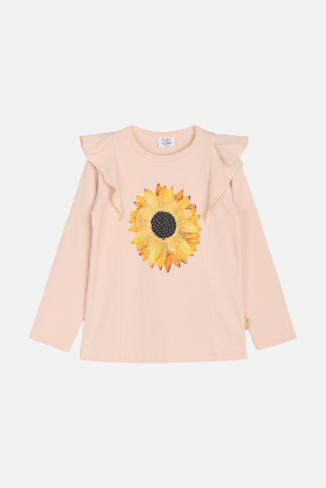 Hust & Claire Langarm-T-Shirt mit Sonnenblumen-Print und Rüschen-Details-Mokkini Kindermode