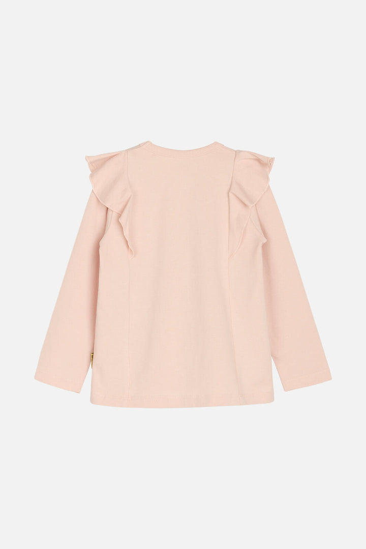 Hust & Claire Langarm-T-Shirt mit Sonnenblumen-Print und Rüschen-Details-Mokkini Kindermode