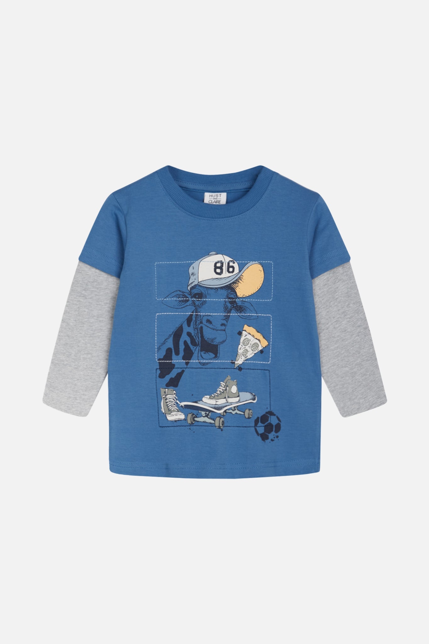Hust & Claire T-Shirt Langarm mit coolem Giraffenprint-Mokkini Kindermode