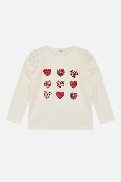 Hust & Claire T-Shirt Langarm mit Herzen-Motiv-Mokkini Kindermode