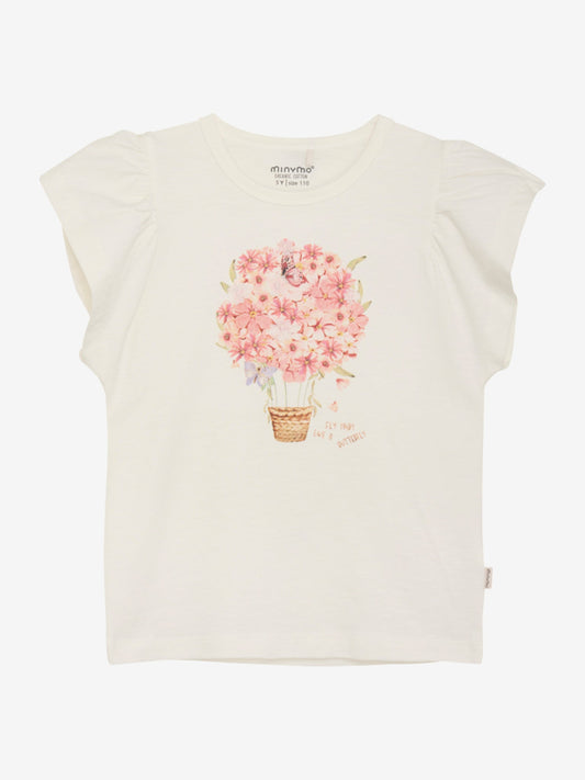 Minymo Mädchen T-Shirt Blume-Mokkini Kindermode