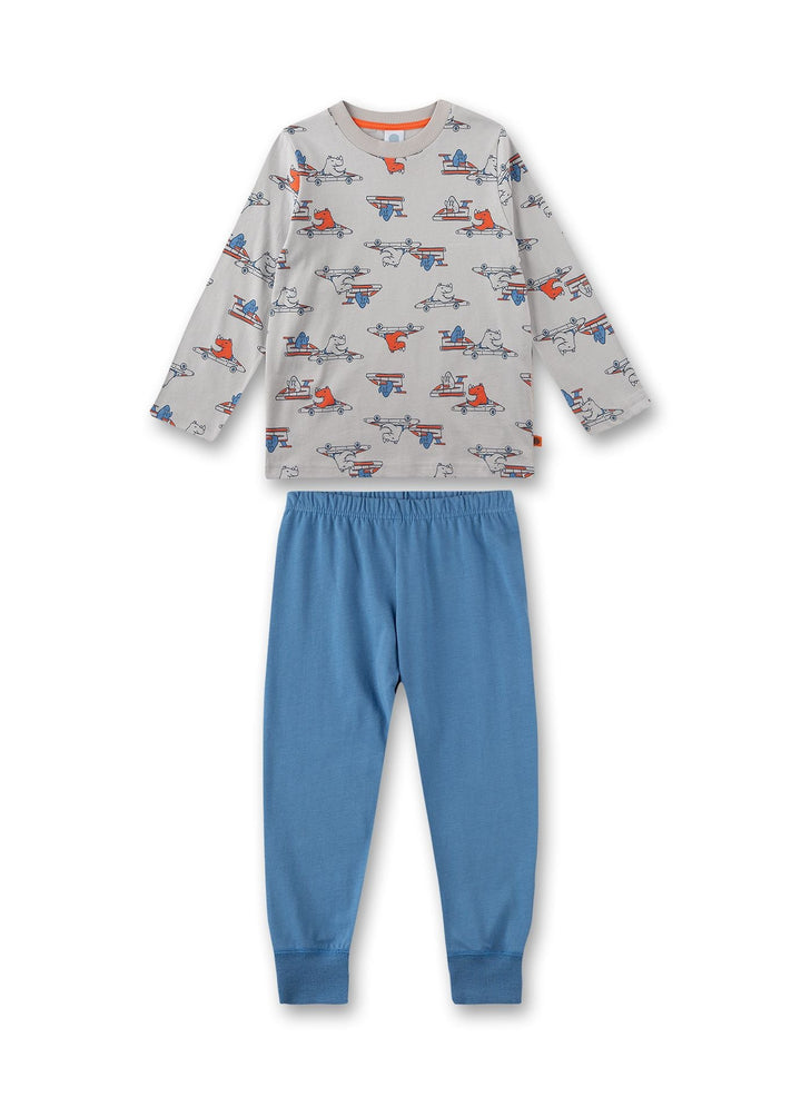 Sanetta Schlafanzug mit Nashorn Alloverprint-Mokkini Kindermode