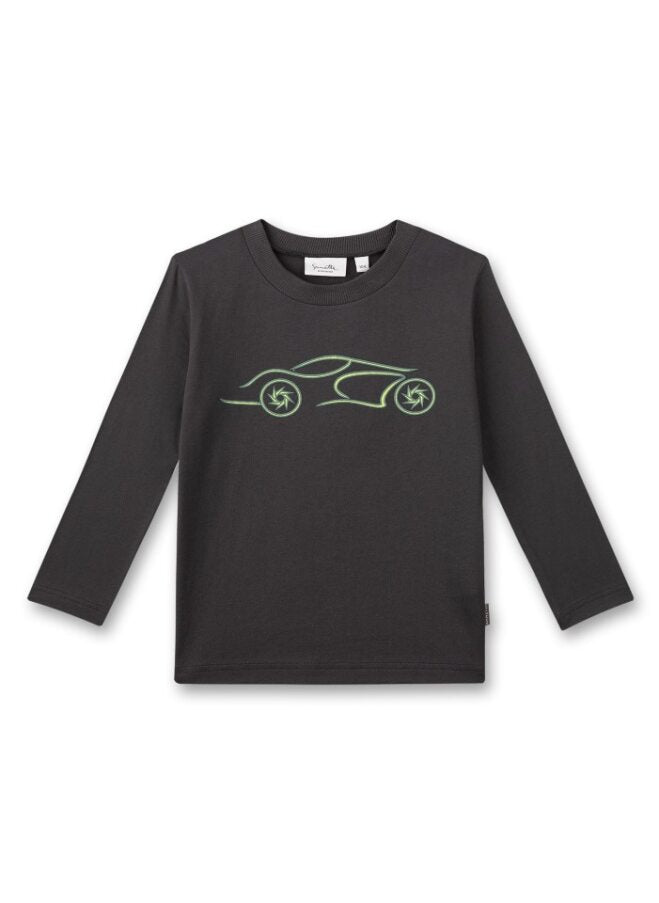Sanetta T-Shirt Langarm mit Neonline-Print-Mokkini Kindermode